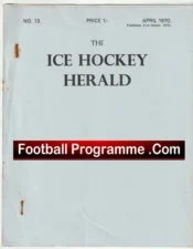 Ice Hockey Herald Magazine Booklet 1970