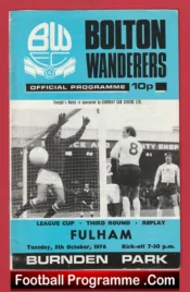 Bolton Wanderers v Fulham 1976