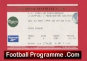 Liverpool v Manchester United 1999 – Treble Season Match Ticket