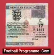Brighton Hove Albion v Manchester United 1983 – Cup Final Football Ticket