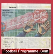 Aston Villa v Manchester United 1994 – League Cup Final Ticket