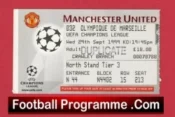 Manchester United v Olympique Marseille 1999 – Match Ticket