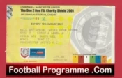 Manchester United v Liverpool 2001 – Charity Shield Ticket Van Nistelrooy First Match