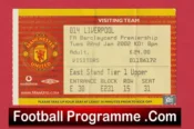 Manchester United v Liverpool 2002 – Match Ticket