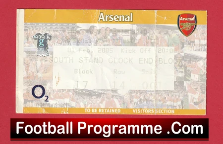 Arsenal v Manchester United 2005 - Football Ticket - Image 2