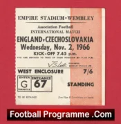 England v Czechoslovakia 1966 – Match Ticket