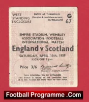 England v Scotland 1959 – Football Ticket Wembley