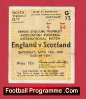 England v Scotland 1959 – Football Match Ticket