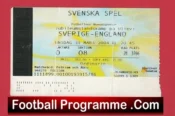 Sweden v England 2004 – Football Ticket
