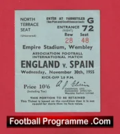 England v Spain 1955 – Football Ticket
