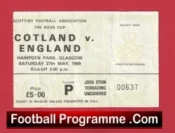 Scotland v England 1989 – Football Ticket