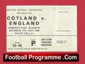 Scotland v England 1989 – Football Ticket