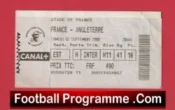 France v England 2000 – Football Ticket French