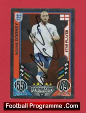 England Man Utd Wayne Rooney Autograph Signed Football Card