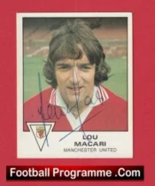 Manchester United Lou Macari Autograph Signed Football Sticker Man Utd