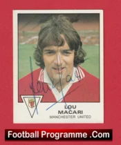 Manchester United Lou Macari Autograph Signed Football Sticker Man Utd