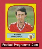 Manchester United Peter Davenport Autograph Signed Football Sticker Man Utd