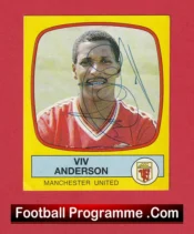 Manchester United Viv Anderson Autograph Signed Football Sticker Man Utd