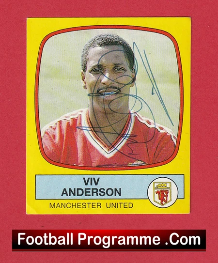 Manchester United Viv Anderson Autograph Signed Football Sticker Man Utd - Image 2