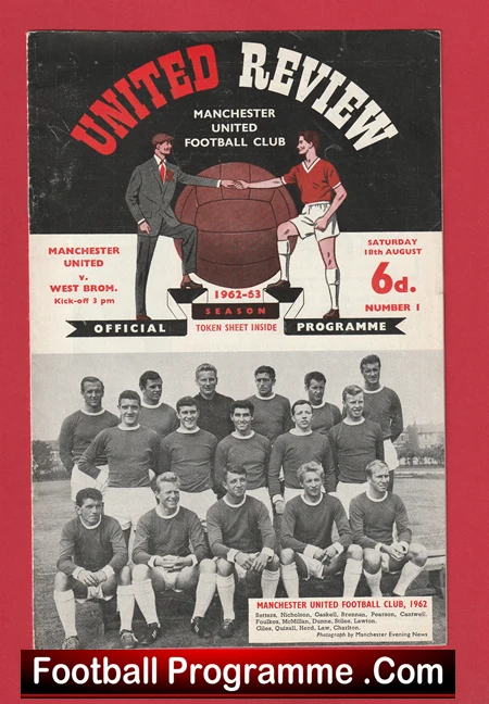Manchester United v WBA 1962 - Man Utd 62 Denis Law Debut Game - Image 2
