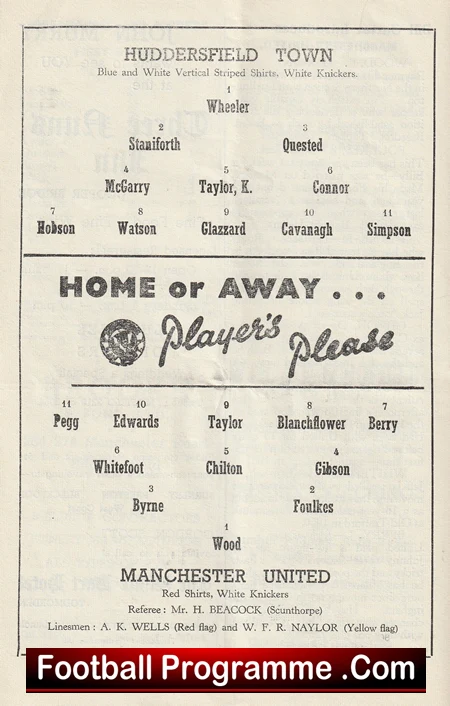 Huddersfield Town v Manchester United 1955 - Man United - Image 3
