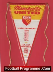 Manchester United Pennant Flag Man Utd 1963
