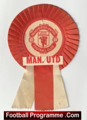 Manchester United Old Football Rosette 1970s Man Utd