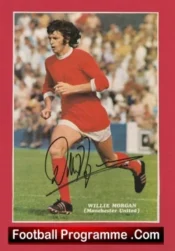 Manchester United Willie Morgan Autograph Signed Picture Man Utd