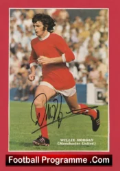 Manchester United Willie Morgan Autograph Signed Picture Man Utd