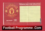 Manchester United v Middlesbrough 1999 – Treble Season Match Ticket