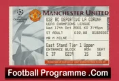 Manchester United v Deportivo La Coruna 2001 – Football Ticket