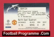 Manchester United v Benfica 2005 – Match Ticket