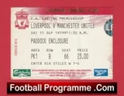 Liverpool v Manchester United 1999 – Match Ticket