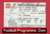Manchester United v Bayern Munich 2001 – Match Ticket