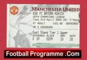 Manchester United v Bayern Munich 2001 – Match Ticket