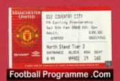 Manchester United v Coventry City 2000 – Football Ticket