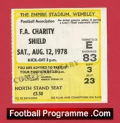 Ipswich Town v Nottingham Forest 1978 – Charity Shield Match Ticket