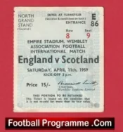 England v Scotland 1959 – Match Ticket Wembley