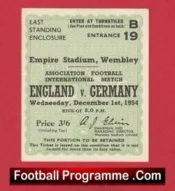 England v Germany 1954 – Football Ticket