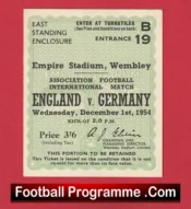 England v Germany 1954 – Football Ticket