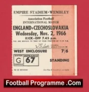 England v Czechoslovakia 1966 – Match Ticket