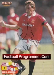 Manchester United Steve Bruce Signed Picture Man Utd