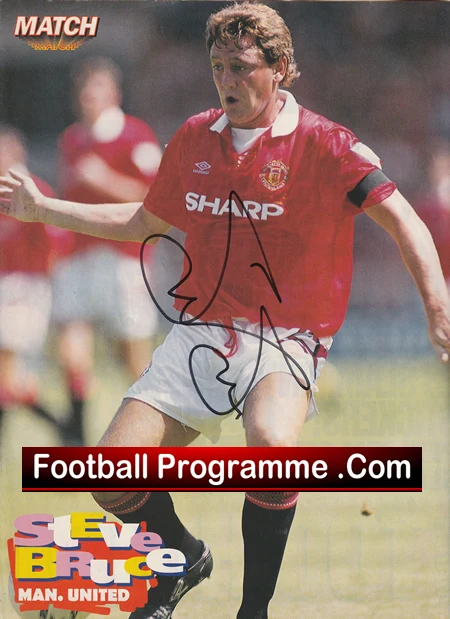 Manchester United Steve Bruce Signed Picture Man Utd - Image 2