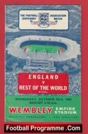 England v Rest Of The World 1963 – Autographed by Bobby Charlton