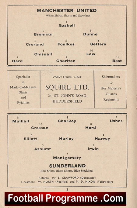Sunderland v Manchester United 1964 - FA Cup Replay Huddersfield Town - Image 3