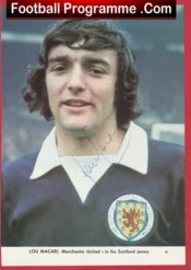 Scotland Lou Macari Signed Autographed Picture Man Utd