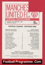 Manchester United v Derby County 1985 – Reserves Gordon McQueen