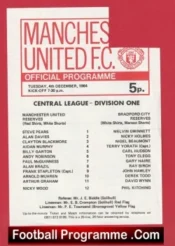 Manchester United v Bradford City 1984 – Reserves Game