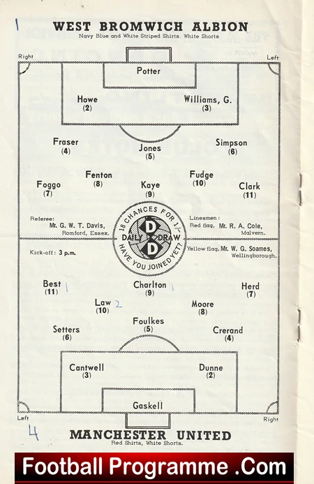 West Bromwich Albion v Manchester United 1964 Best Law Charlton Holy Trinity 1st - Image 3