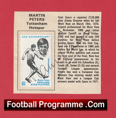 Tottenham Spurs Martin Peters Signed Picture - 1966 World Cup - Image 2